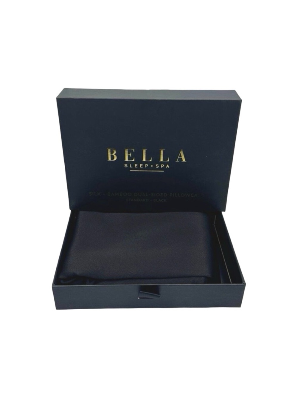 Bella Sleep + Spa | Silk + Bamboo Dual-Sided Pillowcase - King - Black